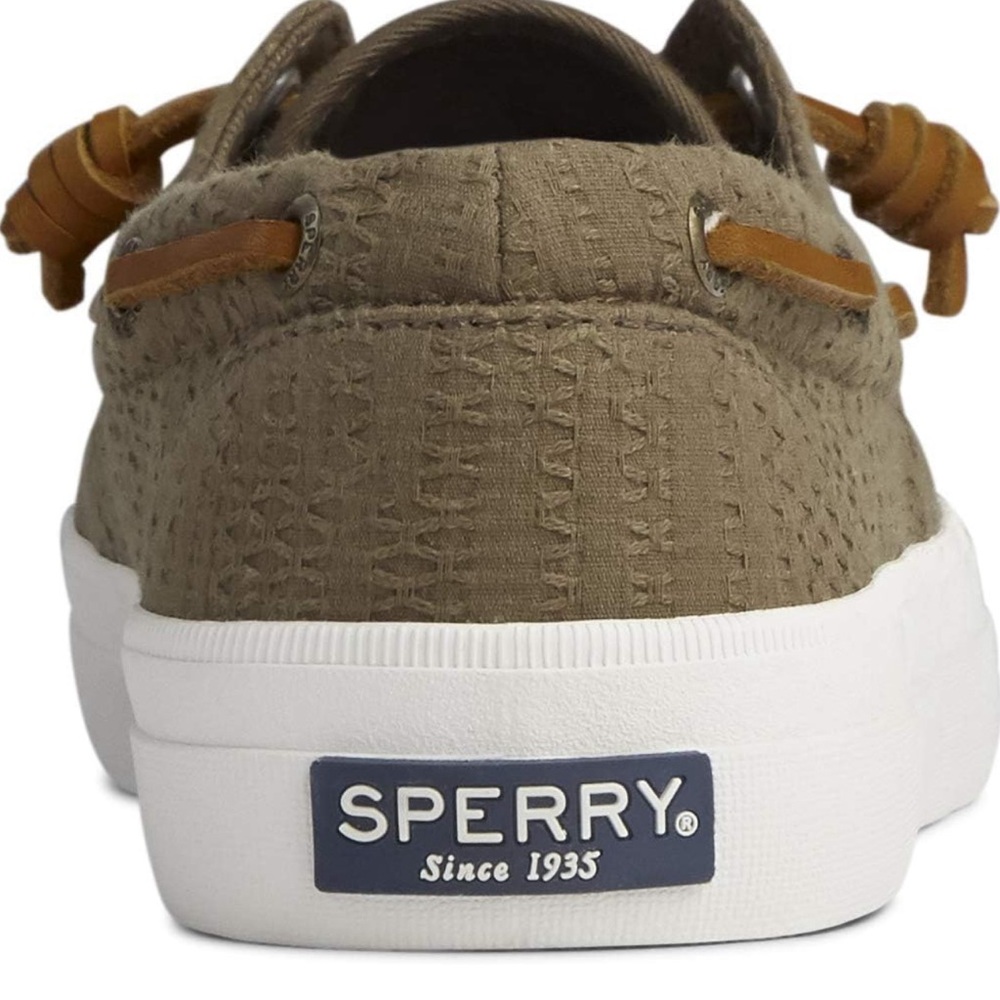 Sperry Women's Crest Boat Smocked Hemp Sneaker green size 8 - Picture 4 of 11